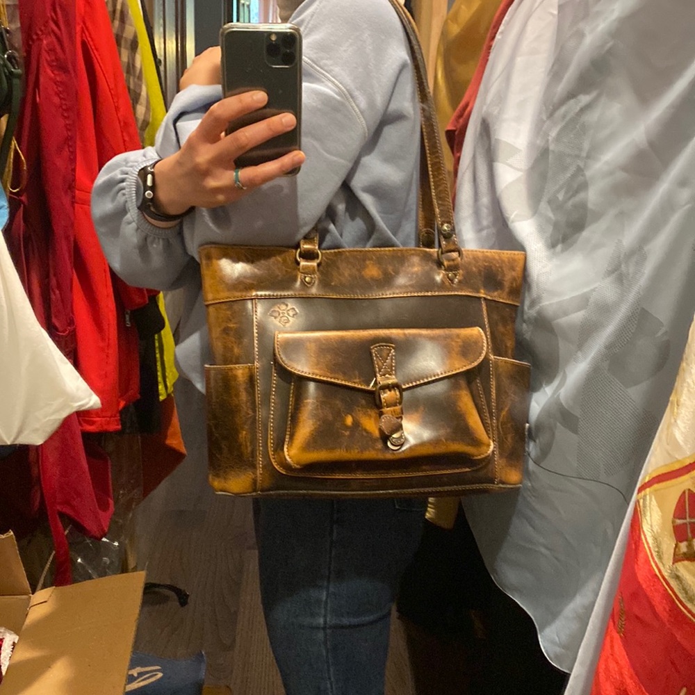Brown leather bag